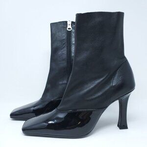 L'INTERVALLE Orabelle Black Patent Leather Stiletto Ankle Boots EU 40/US 9-9.5